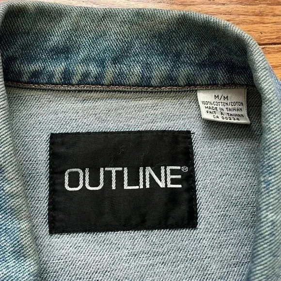 ❤️Host Picks❤️[M]Vintage Outline Trucker Denim  Vest - Picture 2 of 6